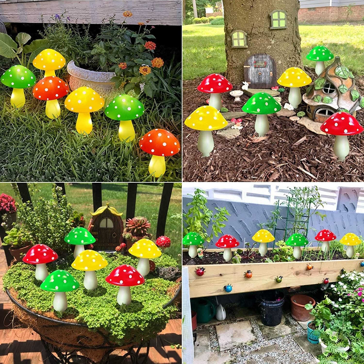 Solar Mushroom Light; Multi-Color Changing LED Outdoor Flowers Garden Courtyard Yard Patio Outside Christmas Holiday Decor; LED Lights