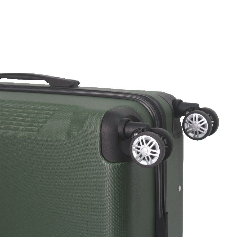 Green 3-Piece Premium ABS Luggage Set-20", 24", and 28" Suitcases with Multi-Position Handle, Silent Spinner Wheels, and TSA-Approved Lock-Durable, Stylish, and Spacious Travel Gear