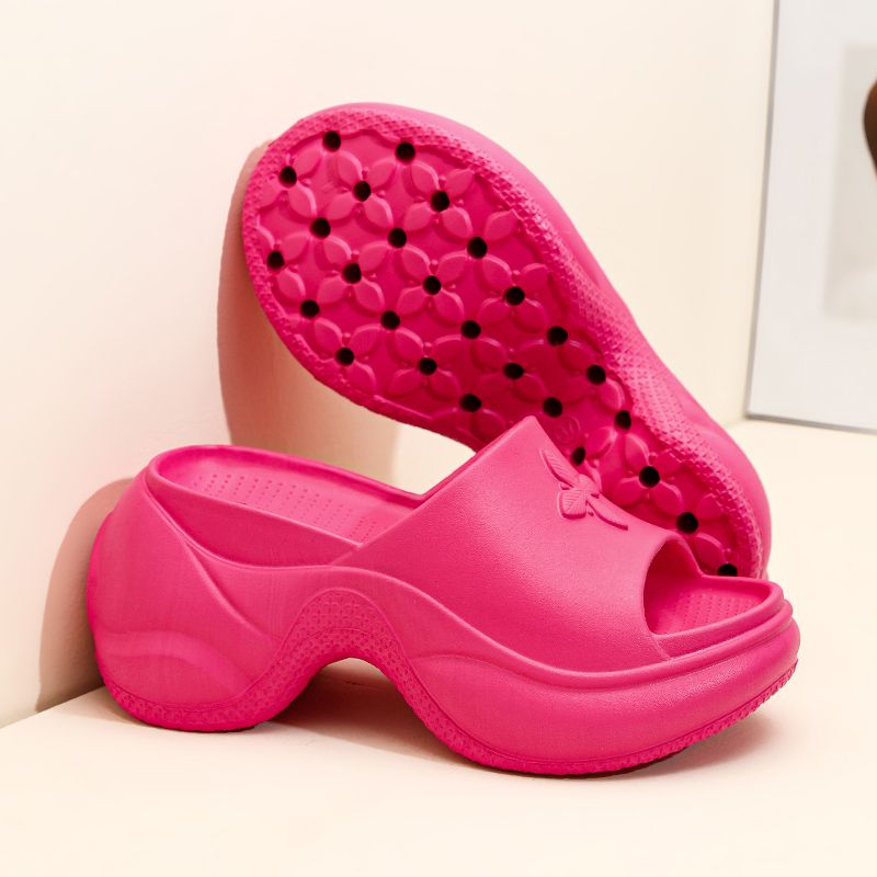 Summer new comfortable flat platform women's slippers platform platform sandals outdoor flip-flops