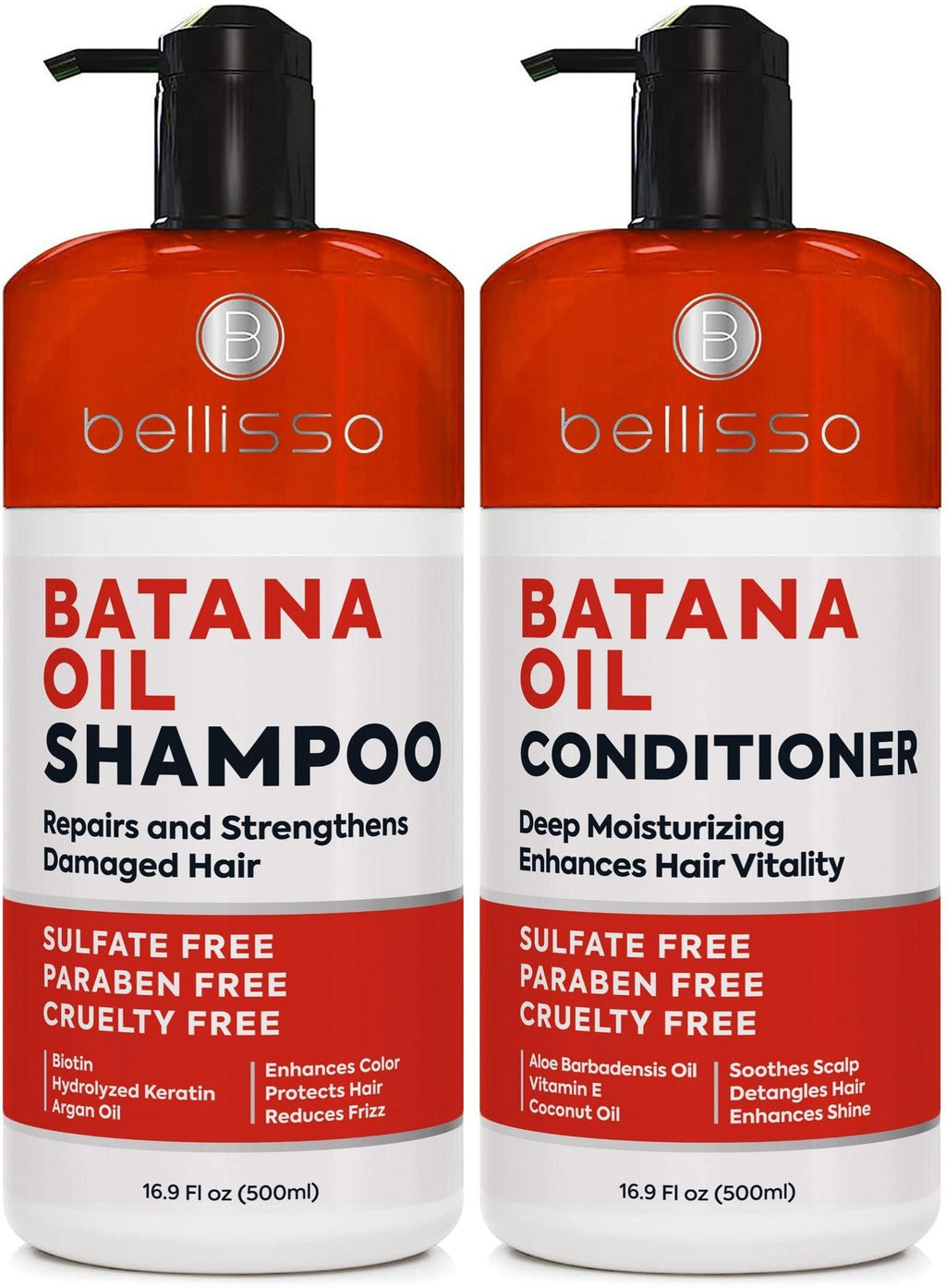 Batana Oil Shampoo and Conditioner Set Thickening Hair Products for Women and Men For Strengthening and Volumizing Fine and Thinning Hair Sulfate Free with Biotin and Keratin for a Fuller Look