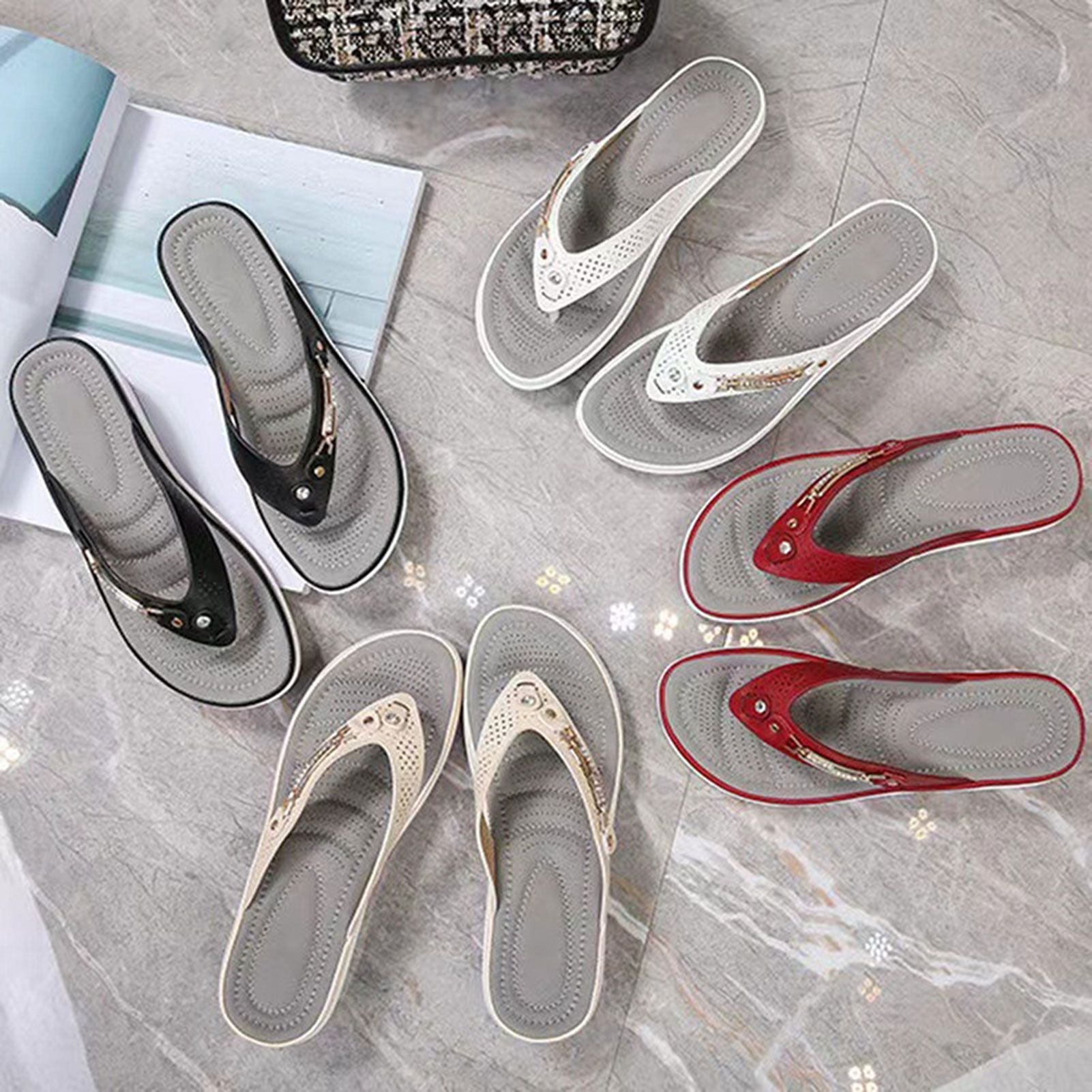 2024 Women's Slippers New Fashion Slides Non-Slip Shoes Beach Sandals Women Outside Leisure Flip Flops Wear Open Toe