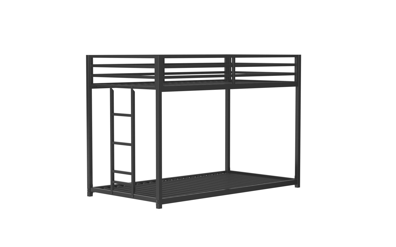 Adam Sturdy Twin over Twin Bunk Bed Metal Black for Kids and Adult, Low Profile Twin over twin bunk bed with Ladder and Guardrails, Easy Climbing, Beds for Bedroom, Same as original B083124170