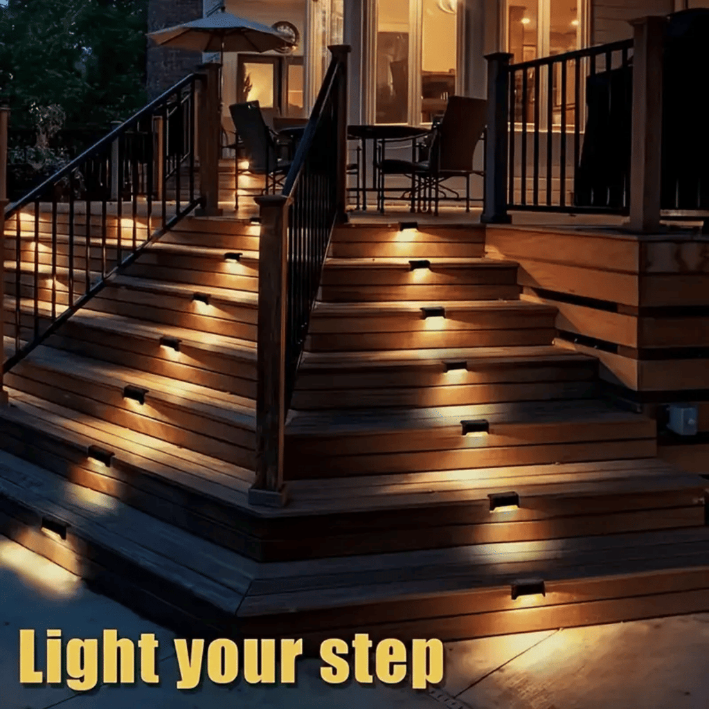 Solar Deck Lights Outdoor 16 Pack, Solar Step Lights Waterproof Led Solar lights for Outdoor Stairs, Step , Fence, Yard, Patio, and Pathway(Warm White)