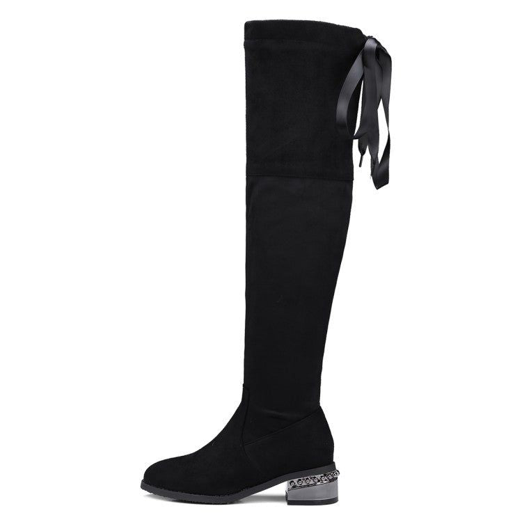 Winter New Style Fashion SquareOver Knee Boots overlapping Bandage