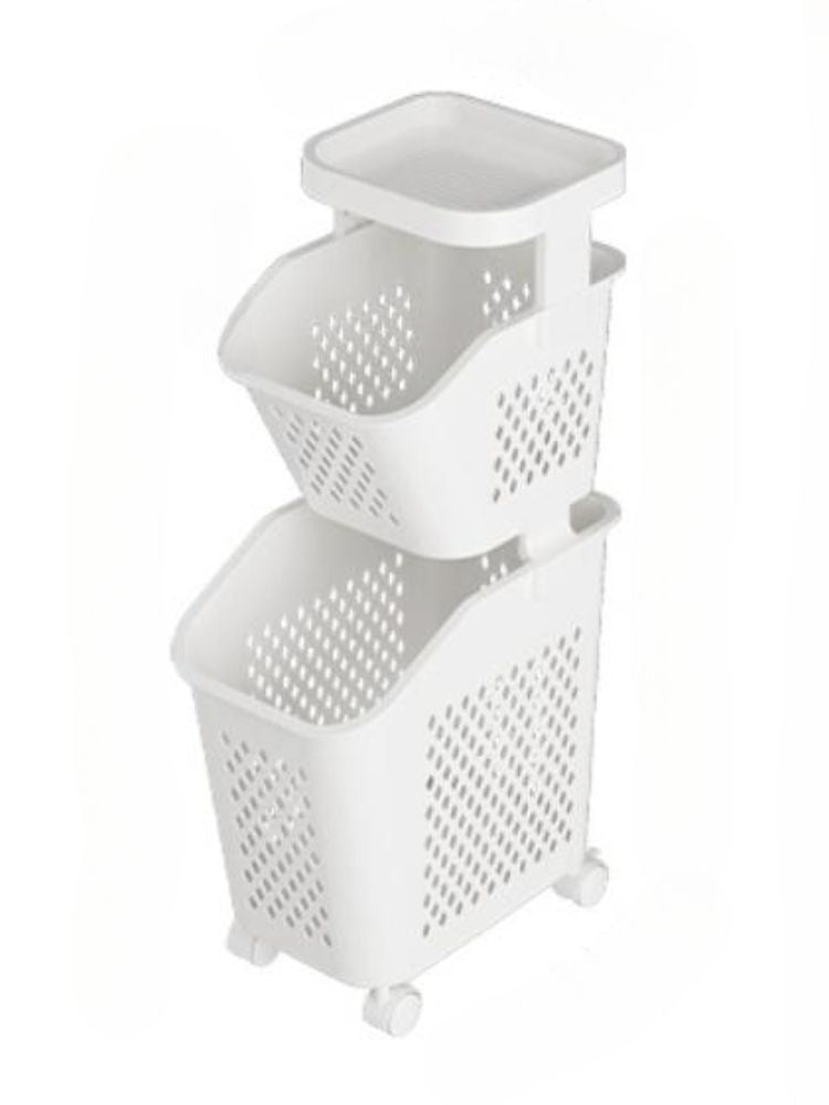 Stitched Laundry Basket Household Dirty Clothes Storage Basket Bathroom Partition Floor to Floor Shelf Narrow