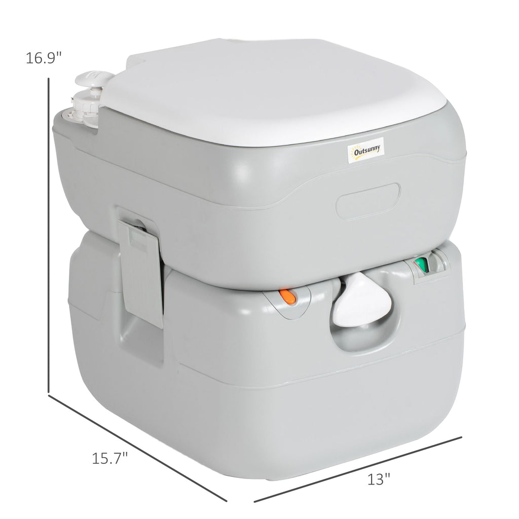 5.8 Gallon Portable Toilet with Level Indicator Anti-Leak Pump for Camping Boating Hiking Travel RV Durable Design