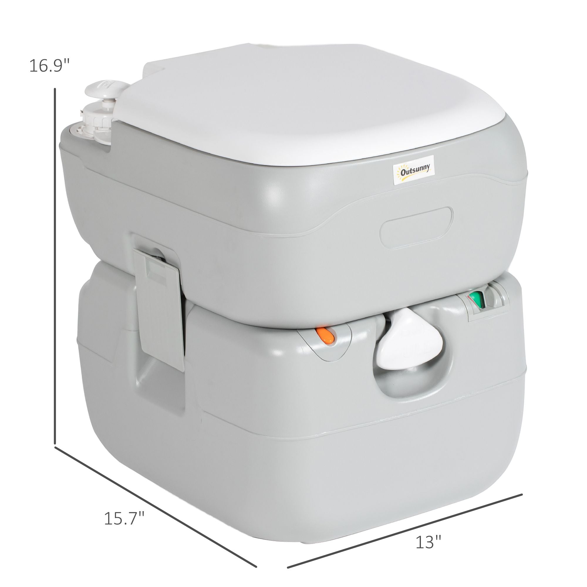 5.8 Gallon Portable Toilet with Level Indicator Anti-Leak Pump for Camping Boating Hiking Travel RV Durable Design