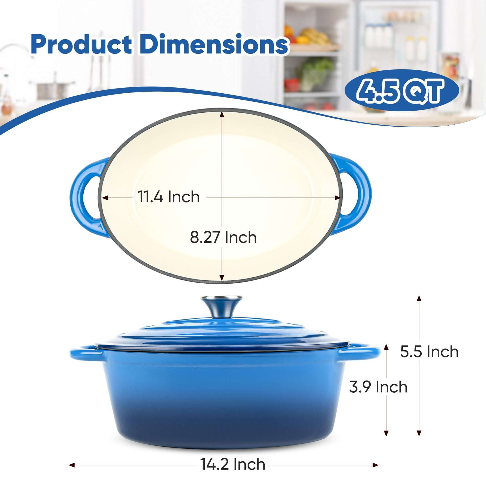 Cast iron soup POTS are suitable for various tools, such as ceramic, gas, induction cookers or barbecue grills. It can be used for cooking, baking and refrigeration.