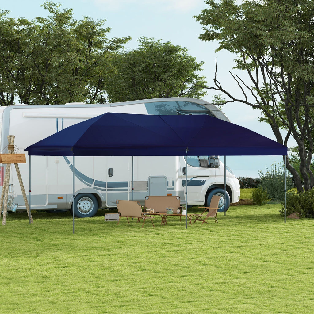 Outsunny 10' x 19' Pop Up Canopy with Easy Up Steel Frame, 3-Level Height Adjustable Event Party Tent with Carrying Bag
