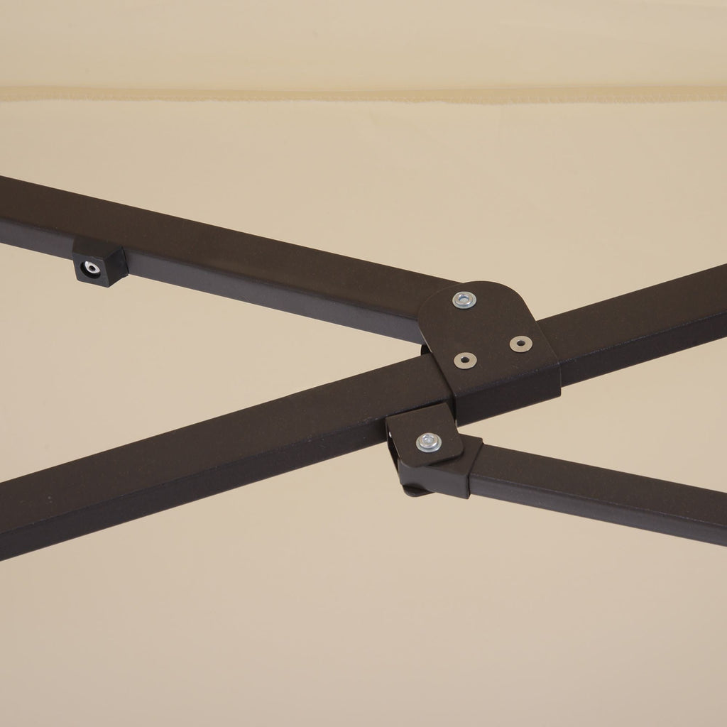 Outsunny 15ft Double-Sided Patio Umbrella Outdoor Market Extra Large Cream White with Crank for Deck Lawn Backyard Pool