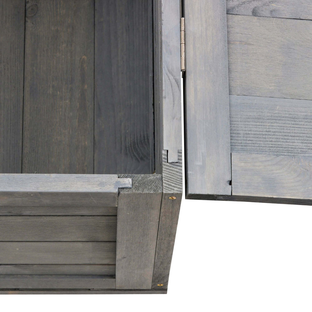 PawHut Wooden Tortoise House Indoor Turtle Habitat Enclosure Outdoor Reptile Cage Gray