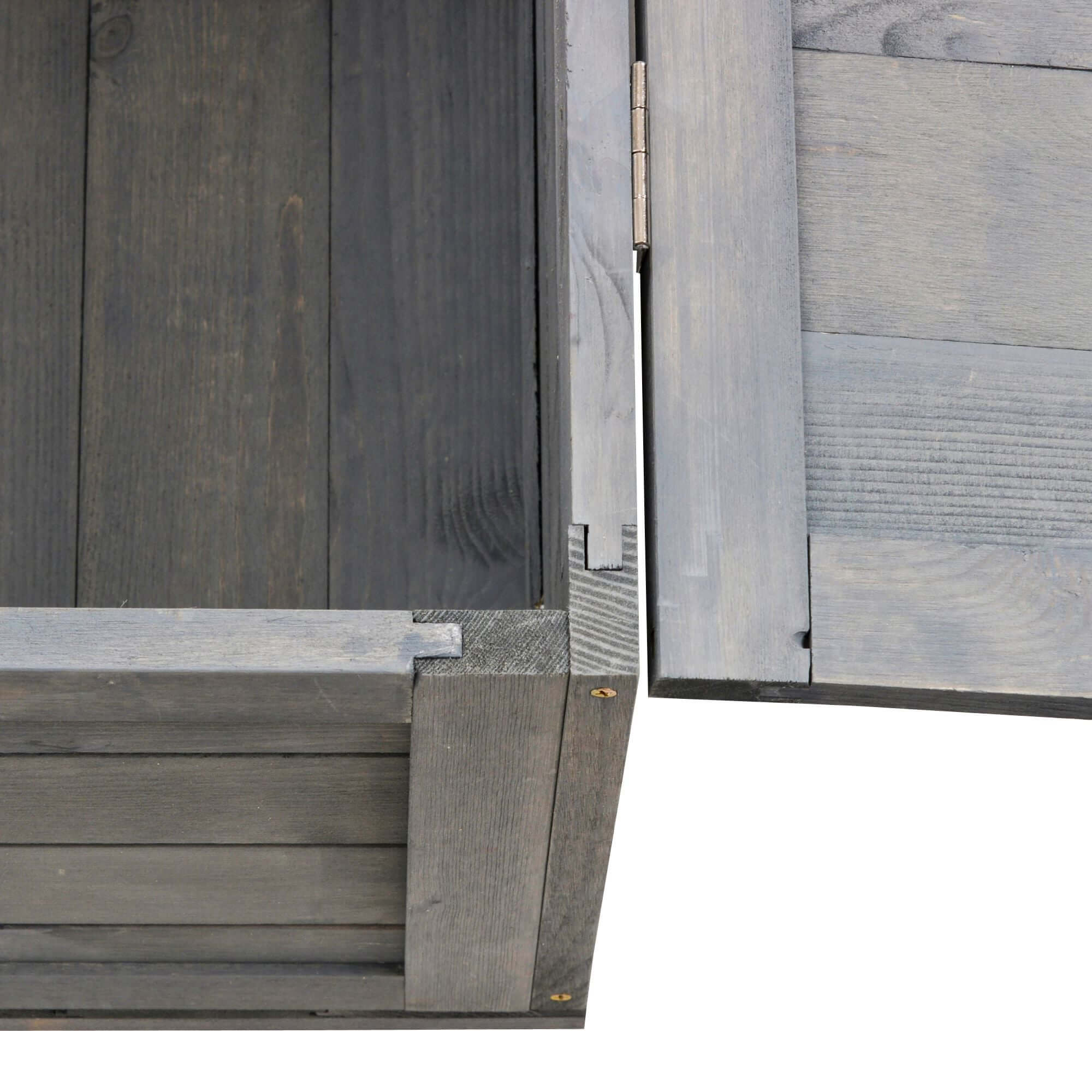 PawHut Wooden Tortoise House Indoor Turtle Habitat Enclosure Outdoor Reptile Cage Gray