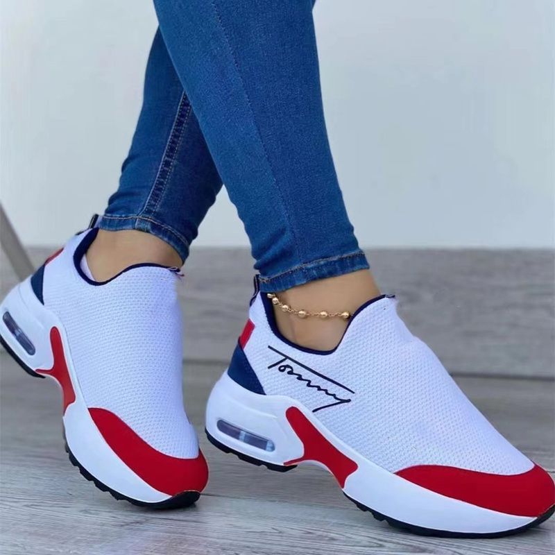 Tennis Shoes for Women 2022 Gym Sports Shoes Female Wedge Platform Sneakers Lace-up Breathable Walking Shoes Tenis Feminino