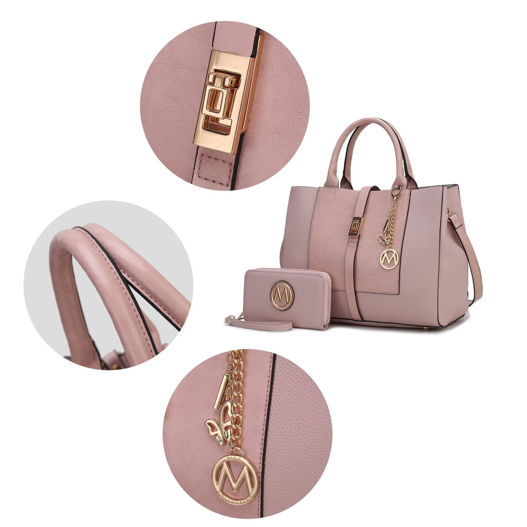 MKF Collection Yola Satchel Bag with Wallet Vegan Leather Women by Mia K