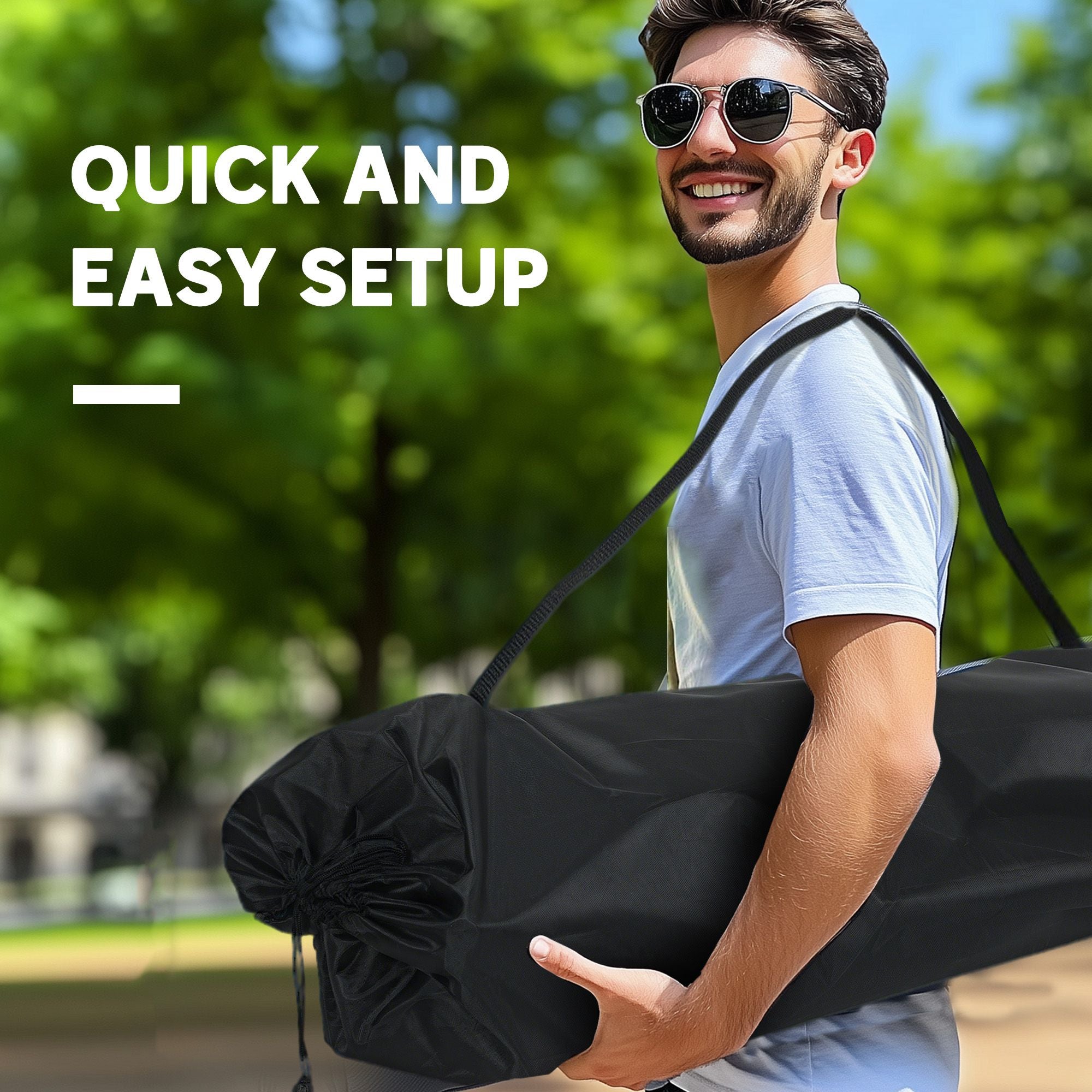 Padded Folding Camp Chair for Adults, Double Camping Chairwith Armrests, Cup Holders, Carry Bag for Outdoor, Green