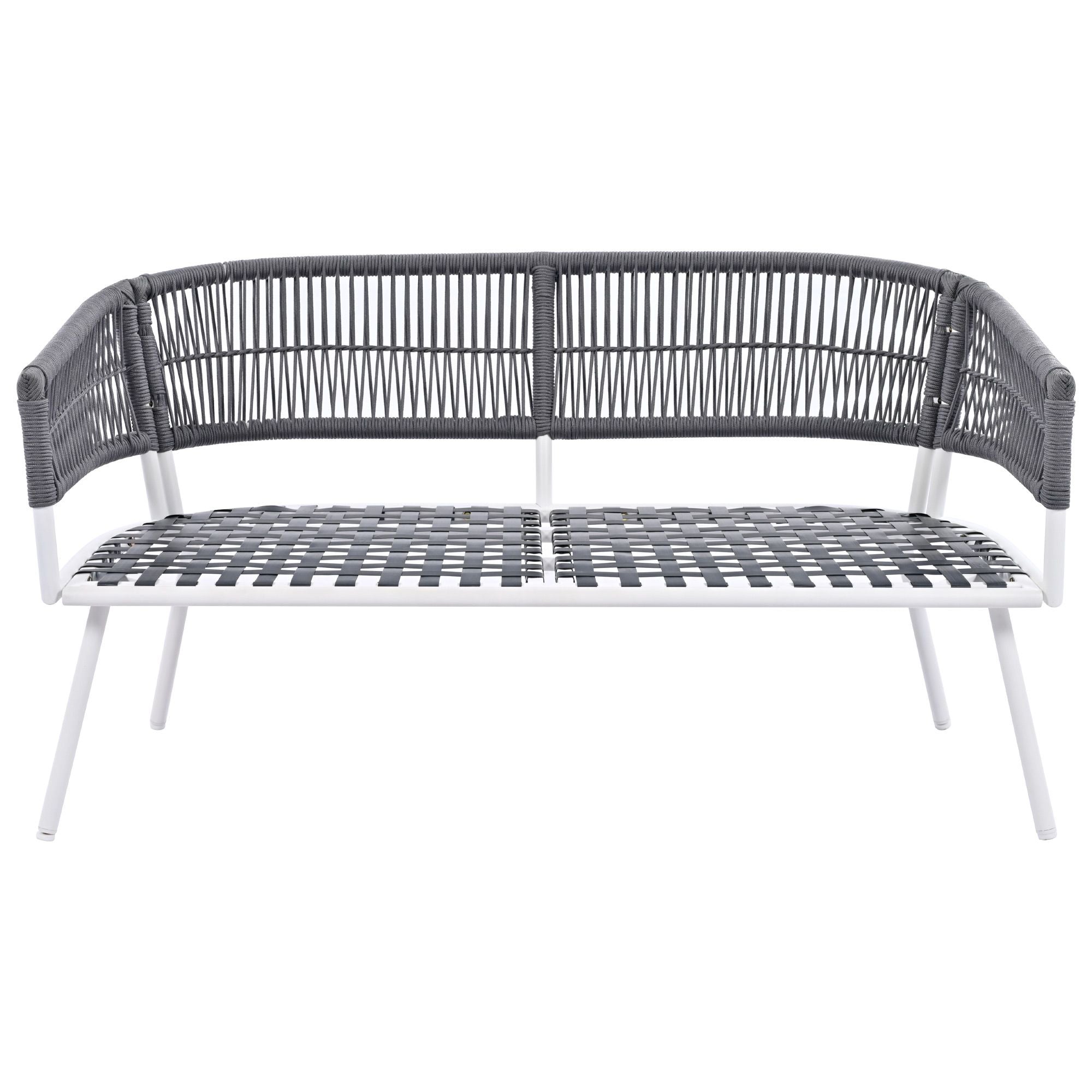 4-Piece Patio Furniture Set, Outdoor Furniture with Acacia Wood Table, Patio Conversation Set with Deep Seating & Thick Cushion for Backyard Porch Balcony