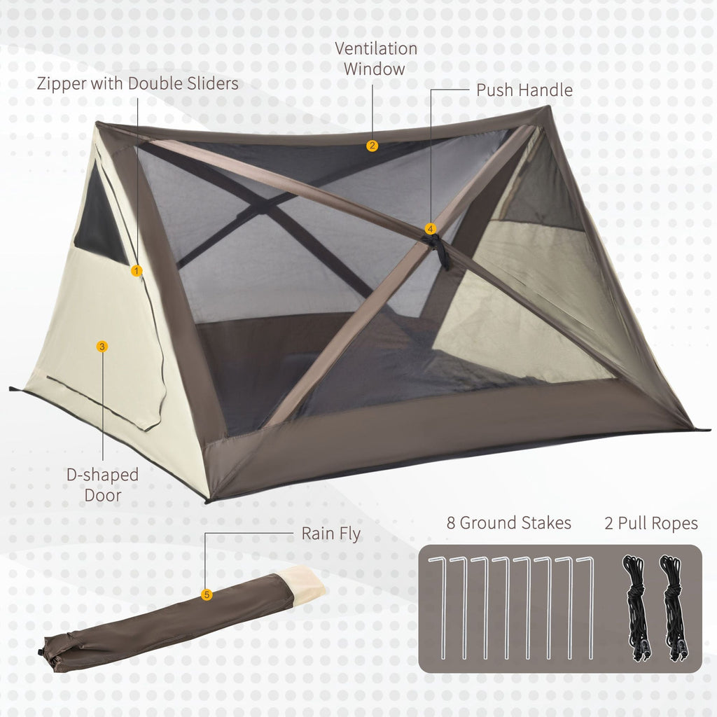 Camping Tent, Easy Setup for 2-3 People, Ventilation Windows, Travel Bag Included