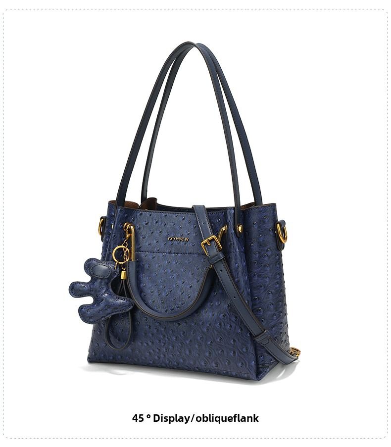 Light Luxury Hundred Shoulder Bag New Camel Bird Pattern Bucket Bag Senior Texture Handheld Casual Large Bag Temperament Women's Bags