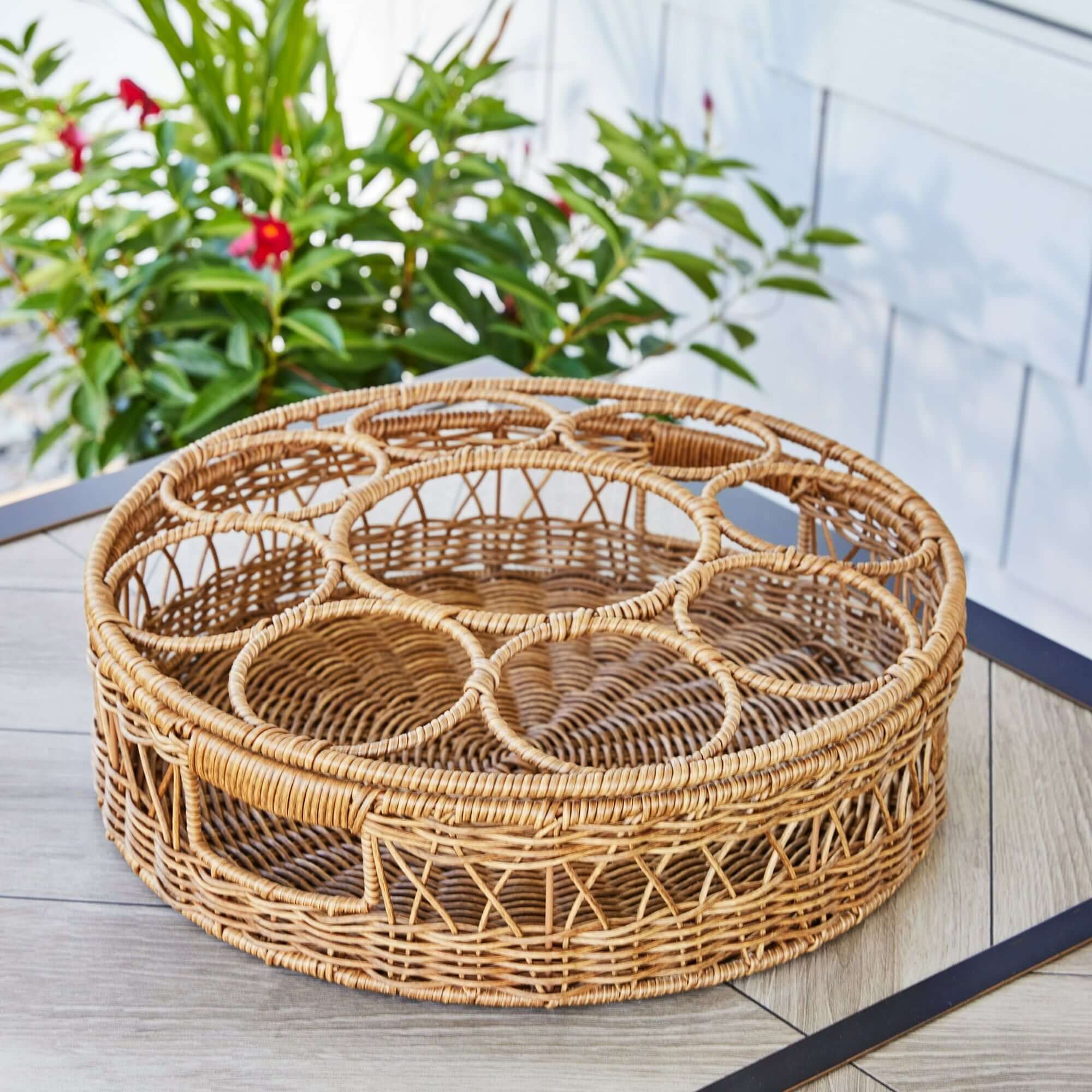Homes & Gardens Rattan Large Beverage Tray