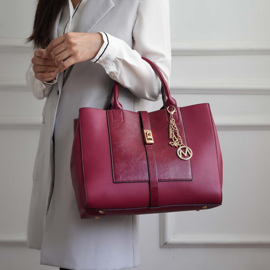 MKF Collection Yola Satchel Bag with Wallet Vegan Leather Women by Mia K