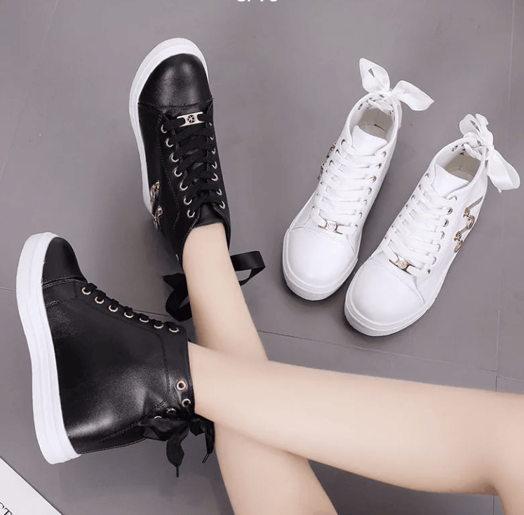 High top shoes women 2023 new fashion everything inside height-raising women's shoes campus style sports shoes casual small people show height