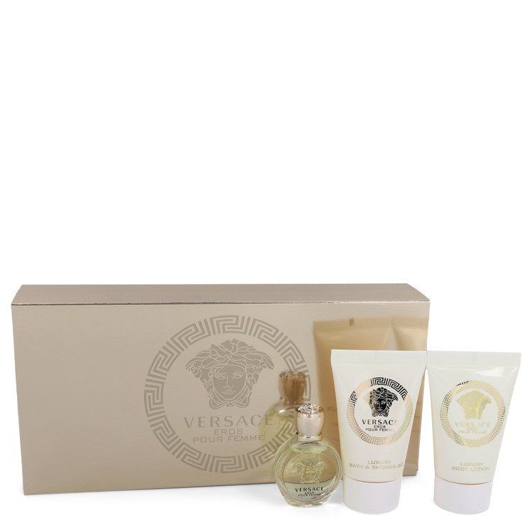 Versace Eros by Versace Gift Set - .17 oz Mini EDP + .8 oz Shower Gel + .8 oz Body Lotion