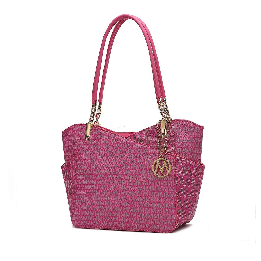 MKF Collection Jules M Logo Printed Vegan Leather Women Tote Bag by Mia k