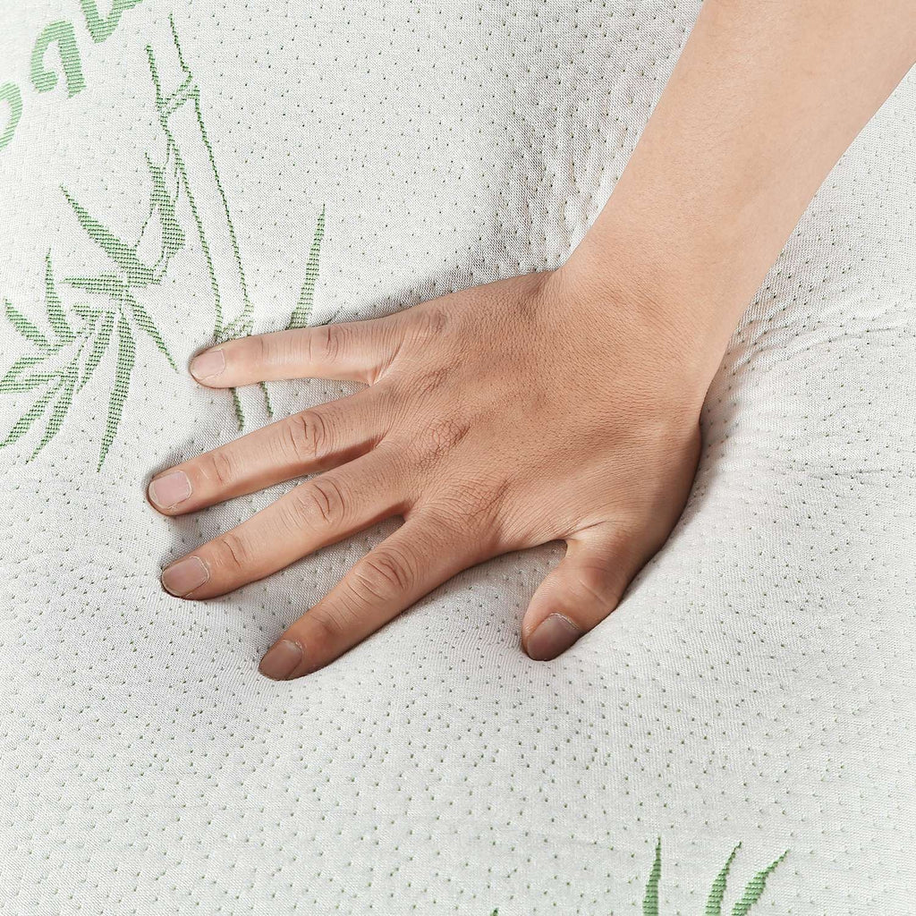 2Pcs Bamboo Memory Foam Pillow Hypoallergenic Bed Pillow For Head Neck Rest Sleeping Shredded Pillow Washable Cover Queen Size Pillow