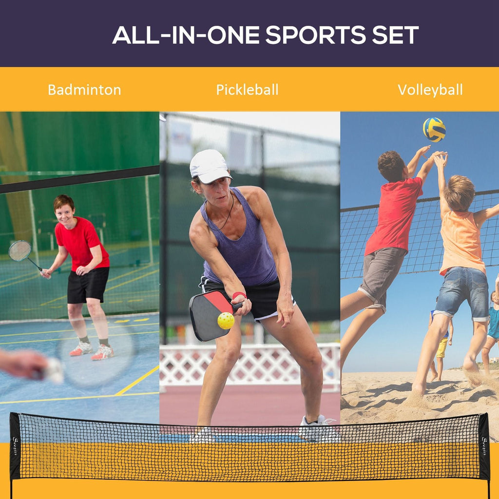 Adjustable Outdoor Game Set with Net for Badminton, Volleyball, Pickleball, Beach & Driveway Fun