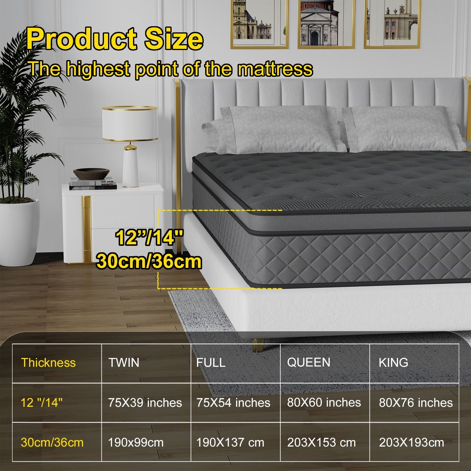 Queen Mattress, 12-Inch Hybrid in A Box | Medium Firm, Cooling Comfort & Motion Isolation, Pocketed Springs, Edge Support | CertiPUR-US Certified, Back Pain Relief | 100-Night Trial