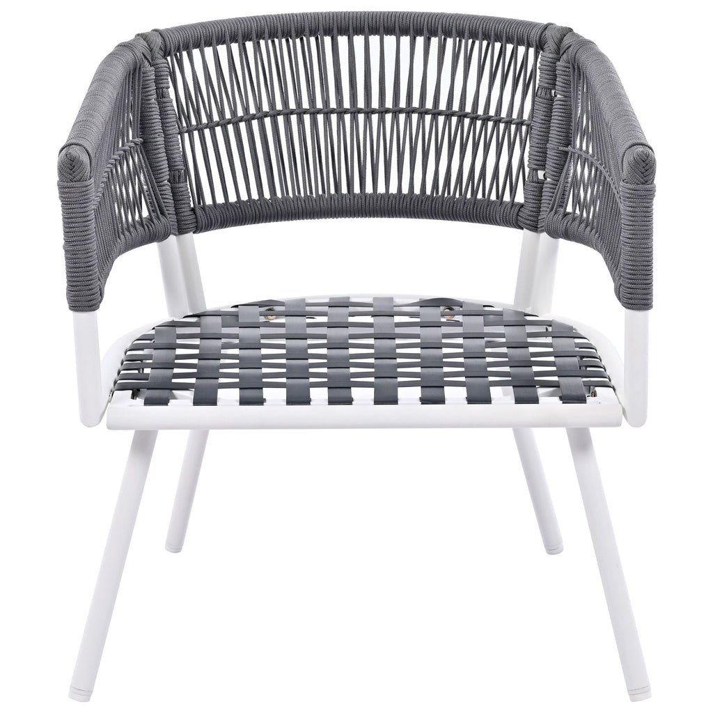 4-Piece Patio Furniture Set, Outdoor Furniture with Acacia Wood Table, Patio Conversation Set with Deep Seating & Thick Cushion for Backyard Porch Balcony