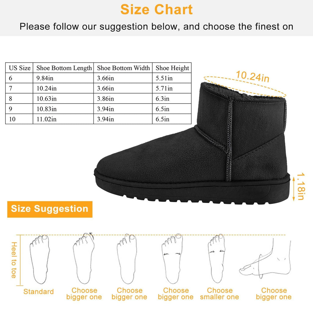 Women Lady Snow Boots Suede Mid-Calf Boot Shoe Short Plush Warm Lining Shoes w/ Anti-slip Rubber Base Knitting Design