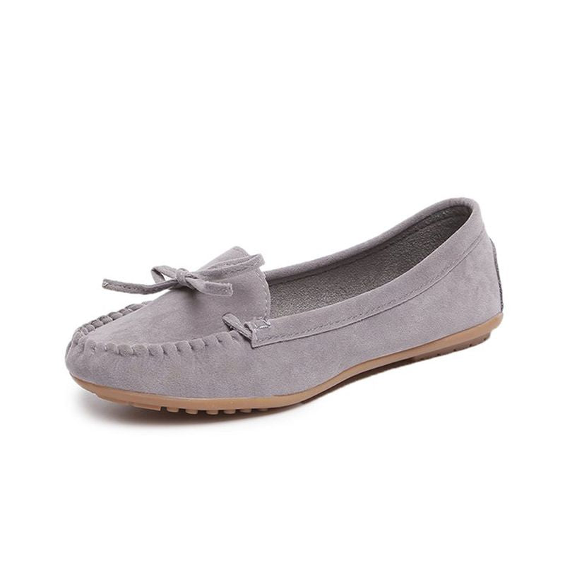 Women's Loafers Flat Shoes for Women Slip on Moccasions Casual Ballet Flats Bowtie Suede Female Shallow Ladies Shoe 2021