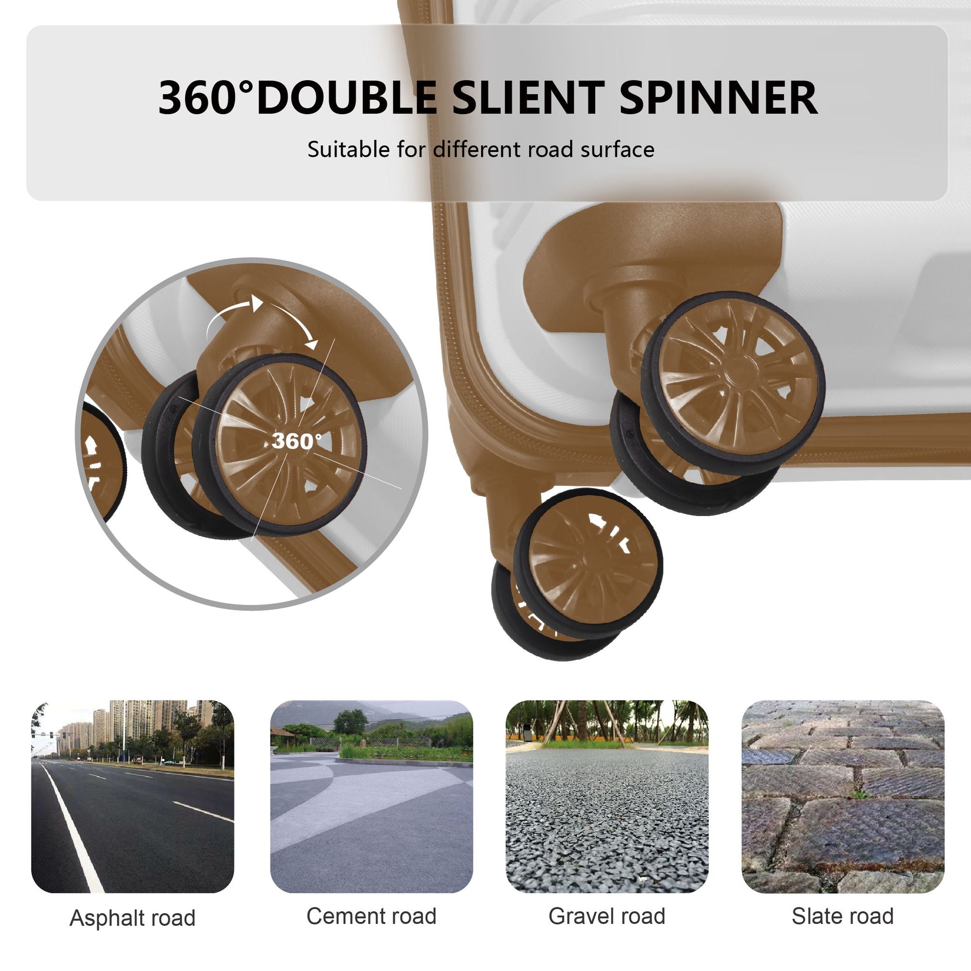 Luggage Set 3 Piece, PP Hardshell Carry on Suitcase with Spinner Wheels & TSA Lock, Lightweight Suitcases for Business, Trip, (20"/24"/28"), White