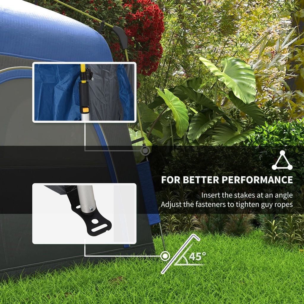 Camping Tents 4 Person Pop Up Tent Quick Setup Automatic Hydraulic Family Travel Tent w/ Windows, Doors Carry Bag Included