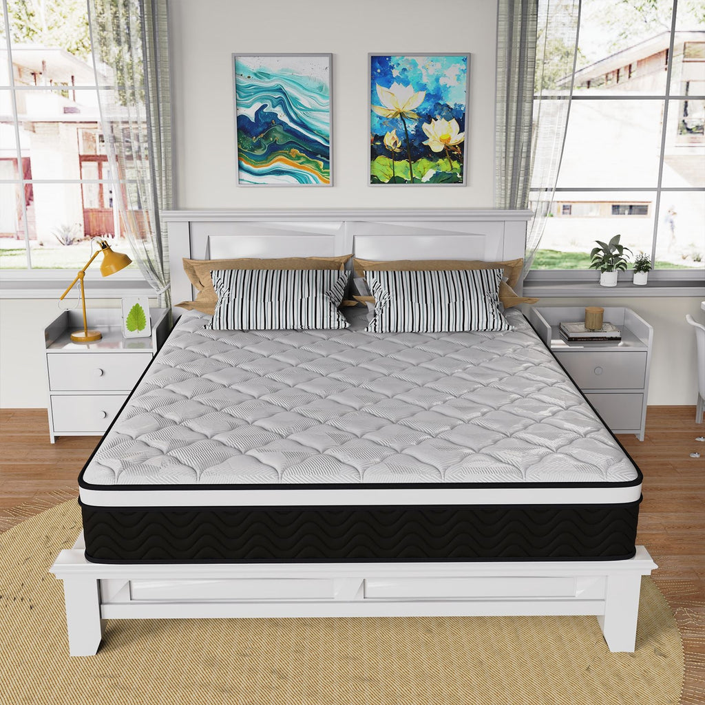 Queen Mattress, 12-Inch Hybrid in A Box | Medium Firm, Cooling Comfort & Motion Isolation, Pocketed Springs, Edge Support | CertiPUR-US Certified, Back Pain Relief | 100-Night Trial