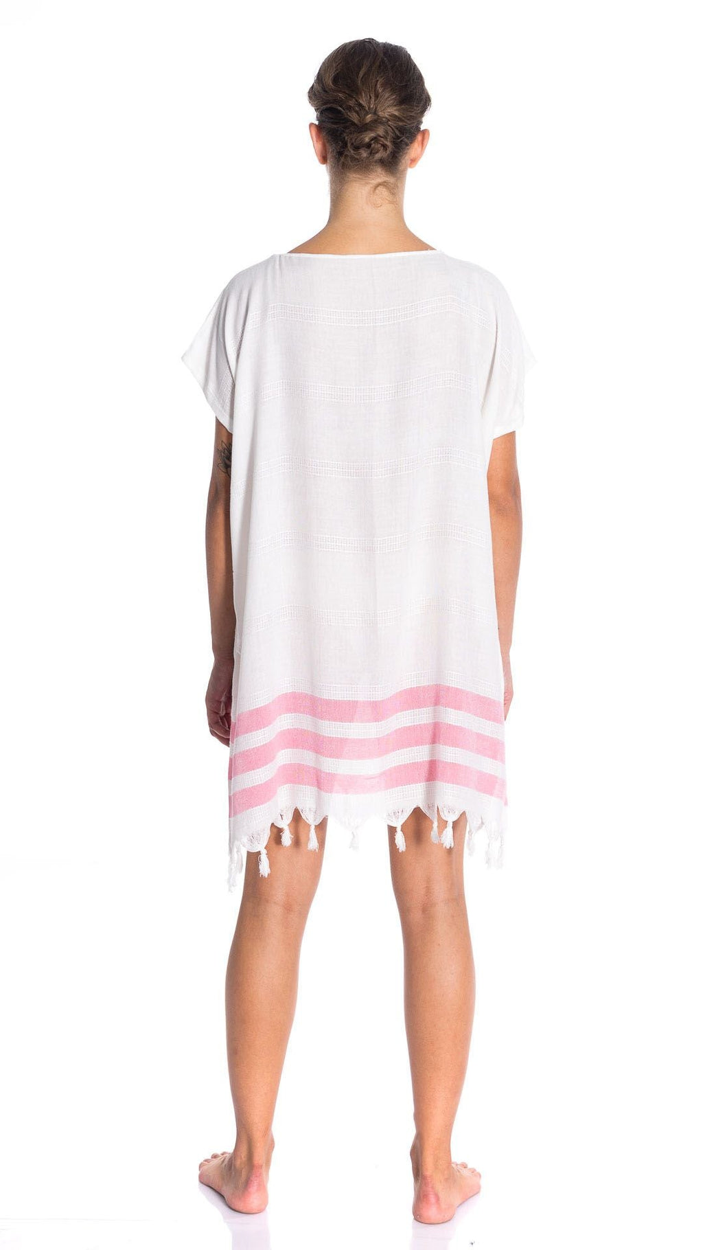 All Cotton Swimsuit Cover Ups for Women Short Sleeve Beach Dress