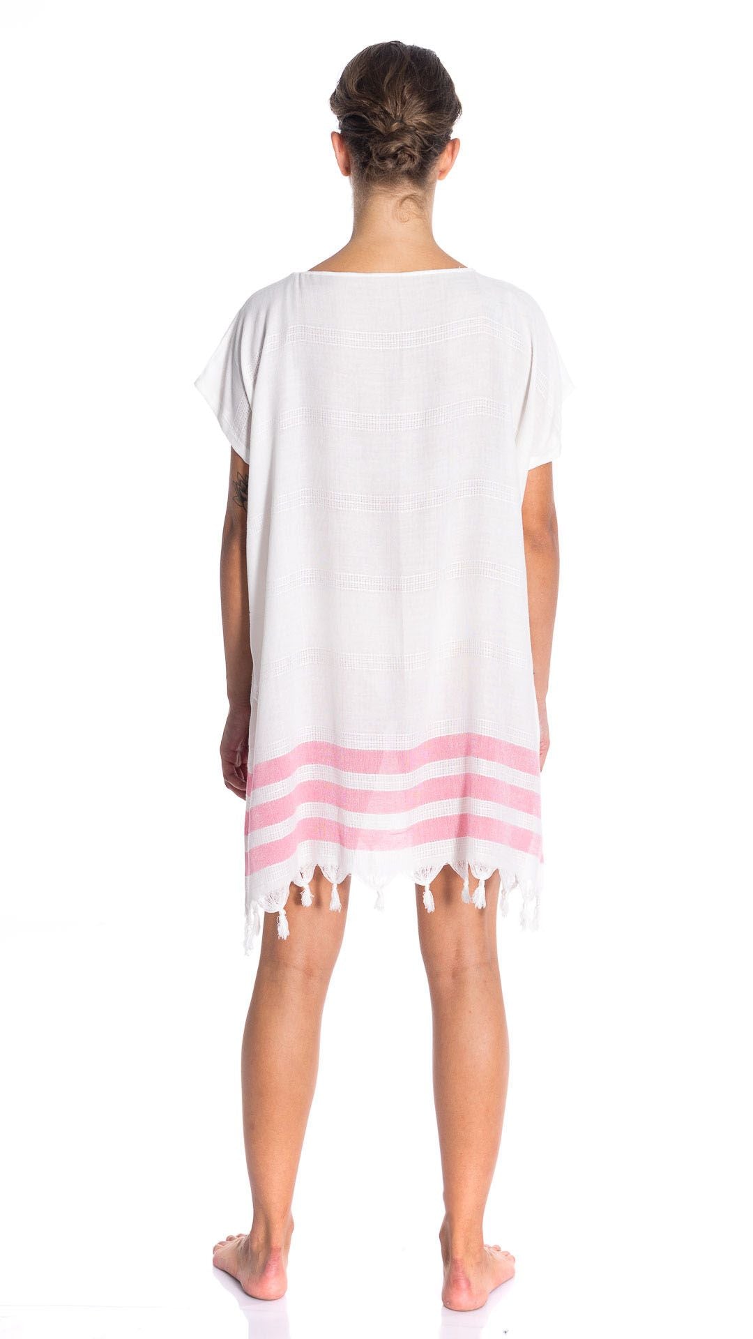 All Cotton Swimsuit Cover Ups for Women Short Sleeve Beach Dress