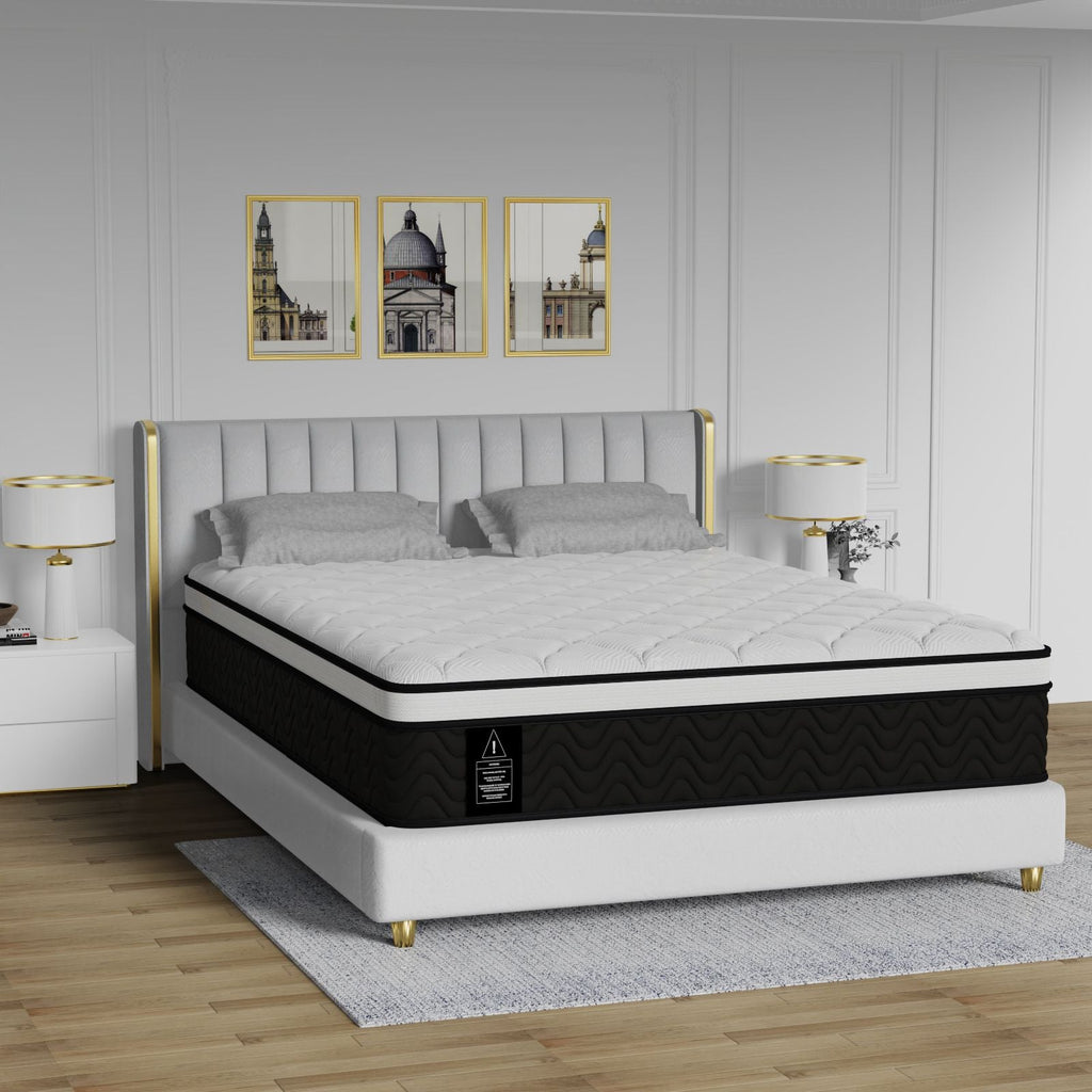 Queen Mattress, 12-Inch Hybrid in A Box | Medium Firm, Cooling Comfort & Motion Isolation, Pocketed Springs, Edge Support | CertiPUR-US Certified, Back Pain Relief | 100-Night Trial