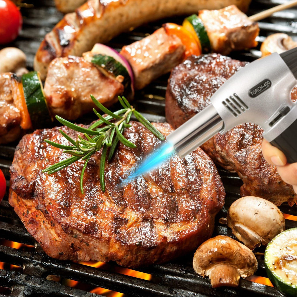 Culinary Butane Torch Chef Kitchen Cooking Blow Torch Lighter Refillable Adjustable Flame with Safety Lock
