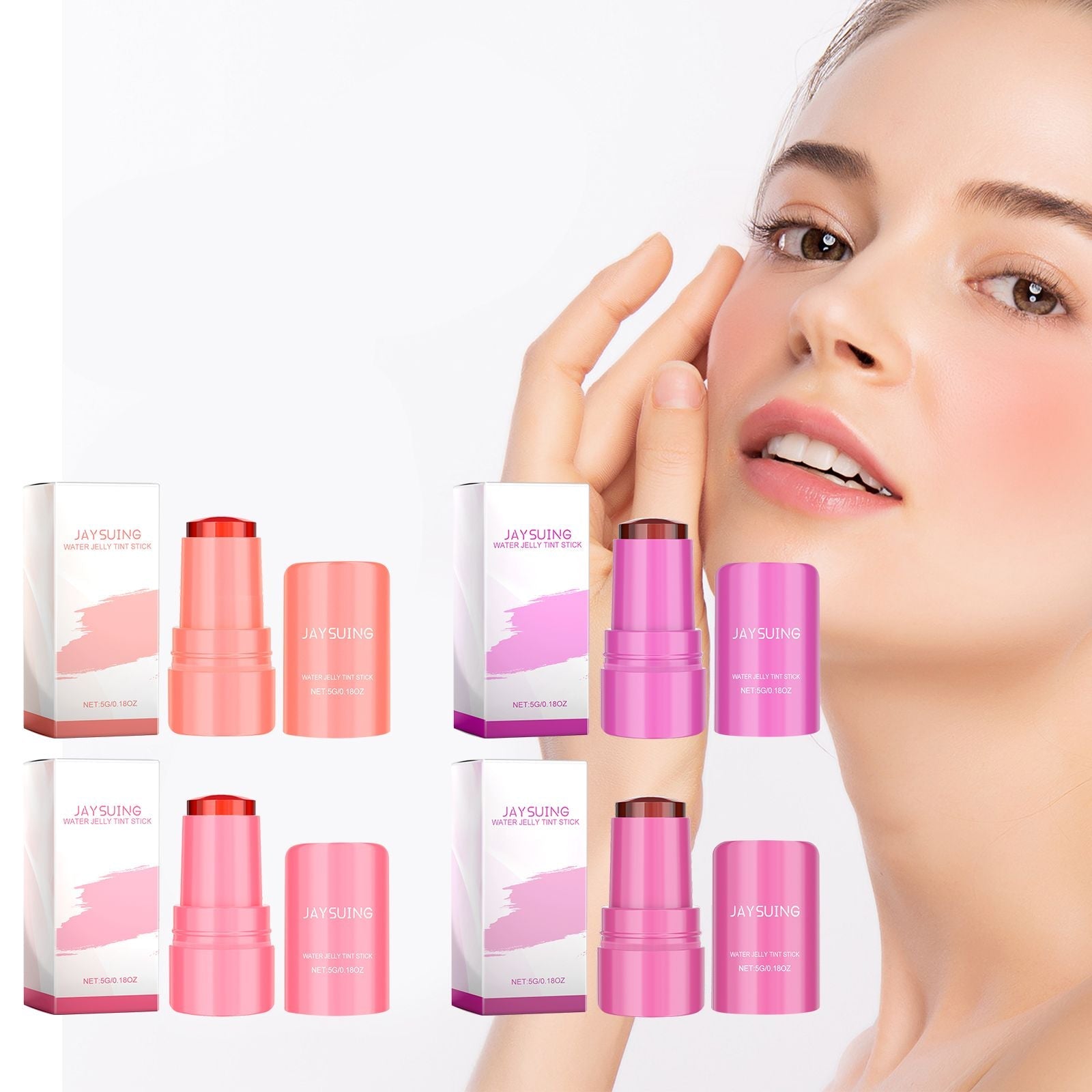 Jaysuing Jelly Blush Lip Gloss Stick Series, Brightening Lip Blush Stick For Even Skin Tone Lips And Cheeks