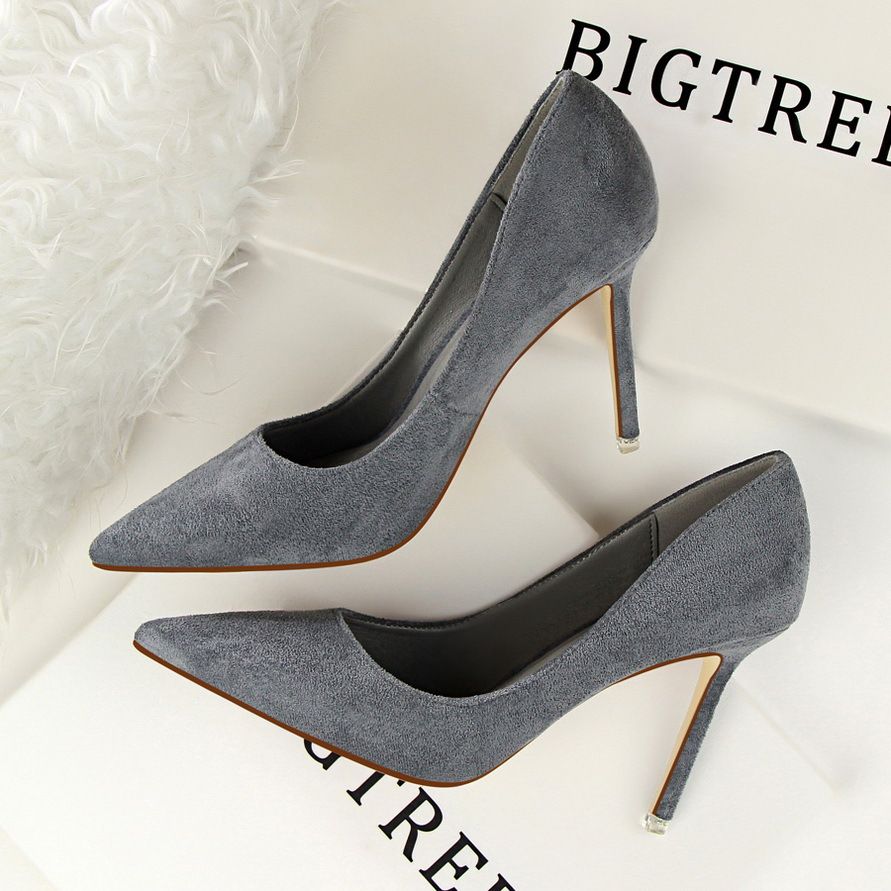 PumpsWomen's high heels; fashion simple high heels; pointed toe suede upper; sexy slim heels