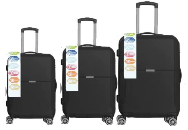 BLACK 3-Piece Premium ABS Luggage Set-20", 24", and 28" Suitcases with Multi-Position Handle, Silent Spinner Wheels, and TSA-Approved Lock-Durable, Stylish, and Spacious Travel Gear