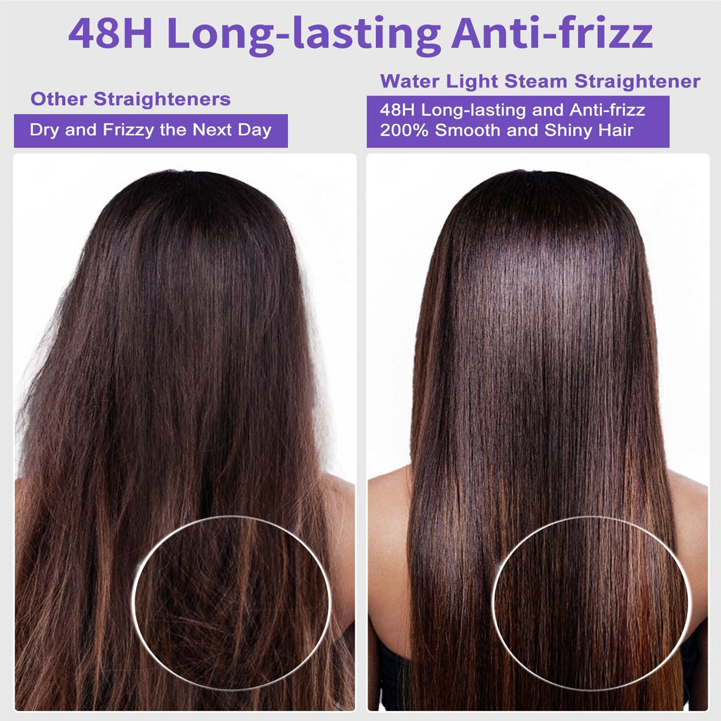 Steam Straighteners for Hair, Professional Salon Titanium Vapor Straightening Irons, High-end Salon Water Light Steam Flat Iron | 24 Hour Anti-frizz | Make Hair Smooth and Adds Shine