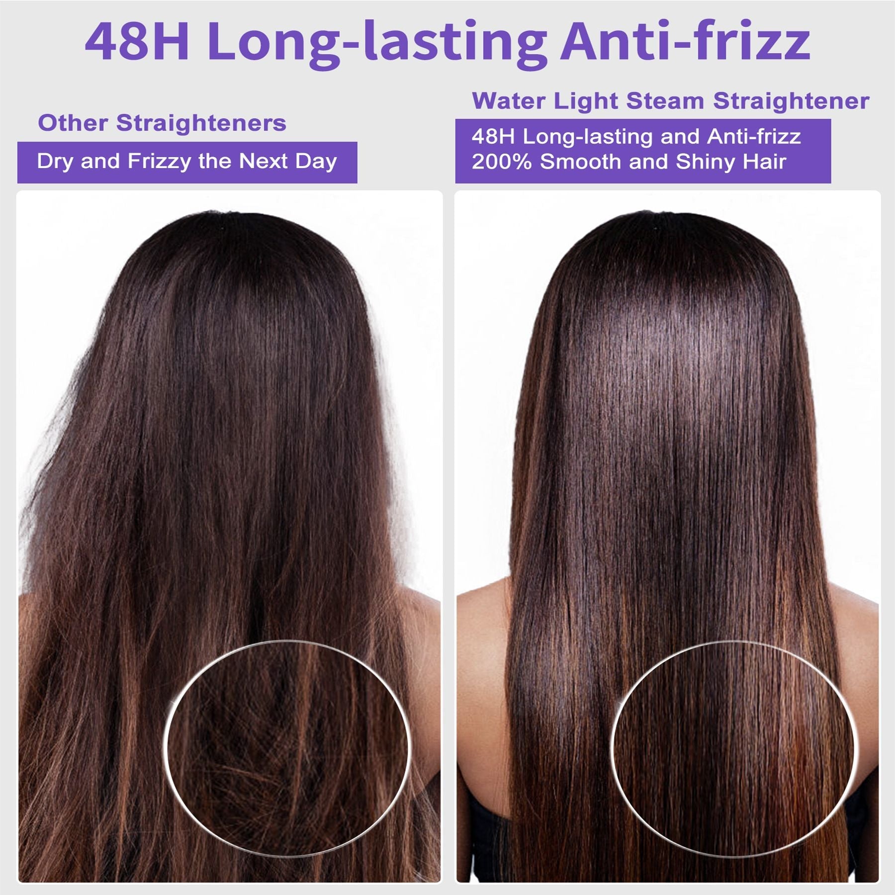 Steam Straighteners for Hair, Professional Salon Titanium Vapor Straightening Irons, High-end Salon Water Light Steam Flat Iron | 24 Hour Anti-frizz | Make Hair Smooth and Adds Shine