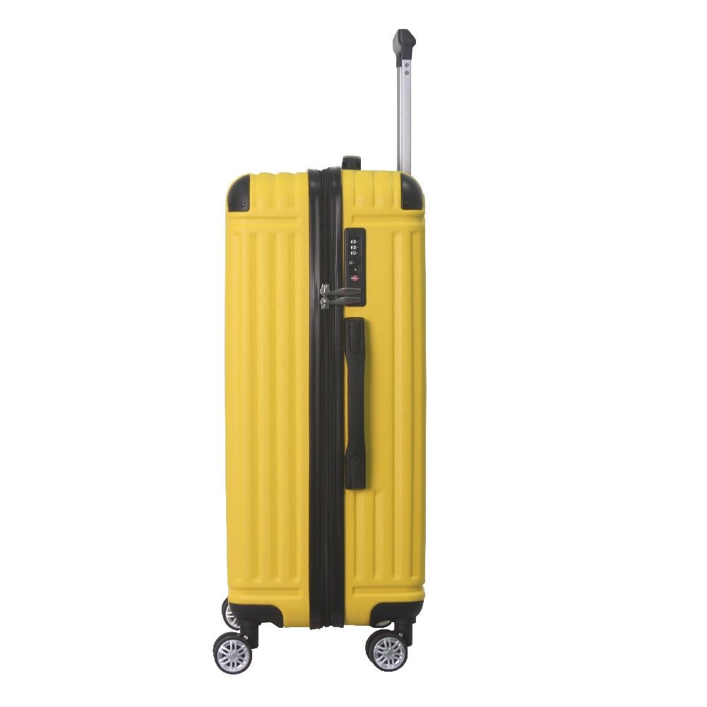 Lemon Yellow 3-Piece Premium ABS Luggage Set-20", 24", and 28" Suitcases with Multi-Position Handle, Silent Spinner Wheels, and TSA-Approved Lock-Durable, Stylish, and Spacious Travel Gear