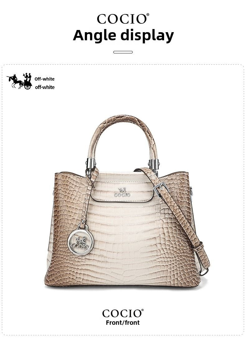 New Himalayan White Handbag Premium Texture Crocodile Cross Border Women's Bag Multi Compartment Women's Bag