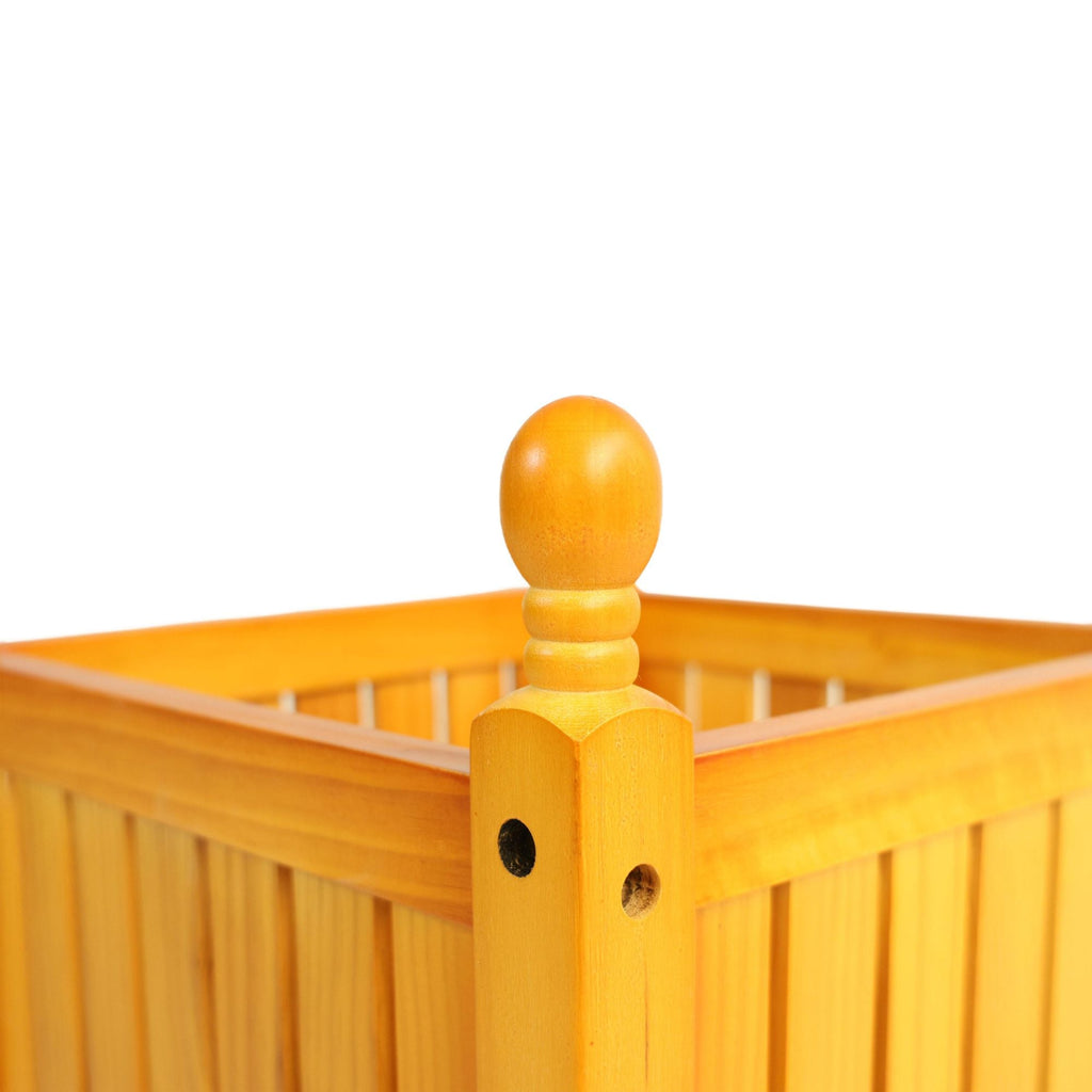 Wood Outdoor Square Wooden Flower and Herb Pot for Garden, Porch and Patio - Outside Plant and Vegetable Container ,Planter,Teak