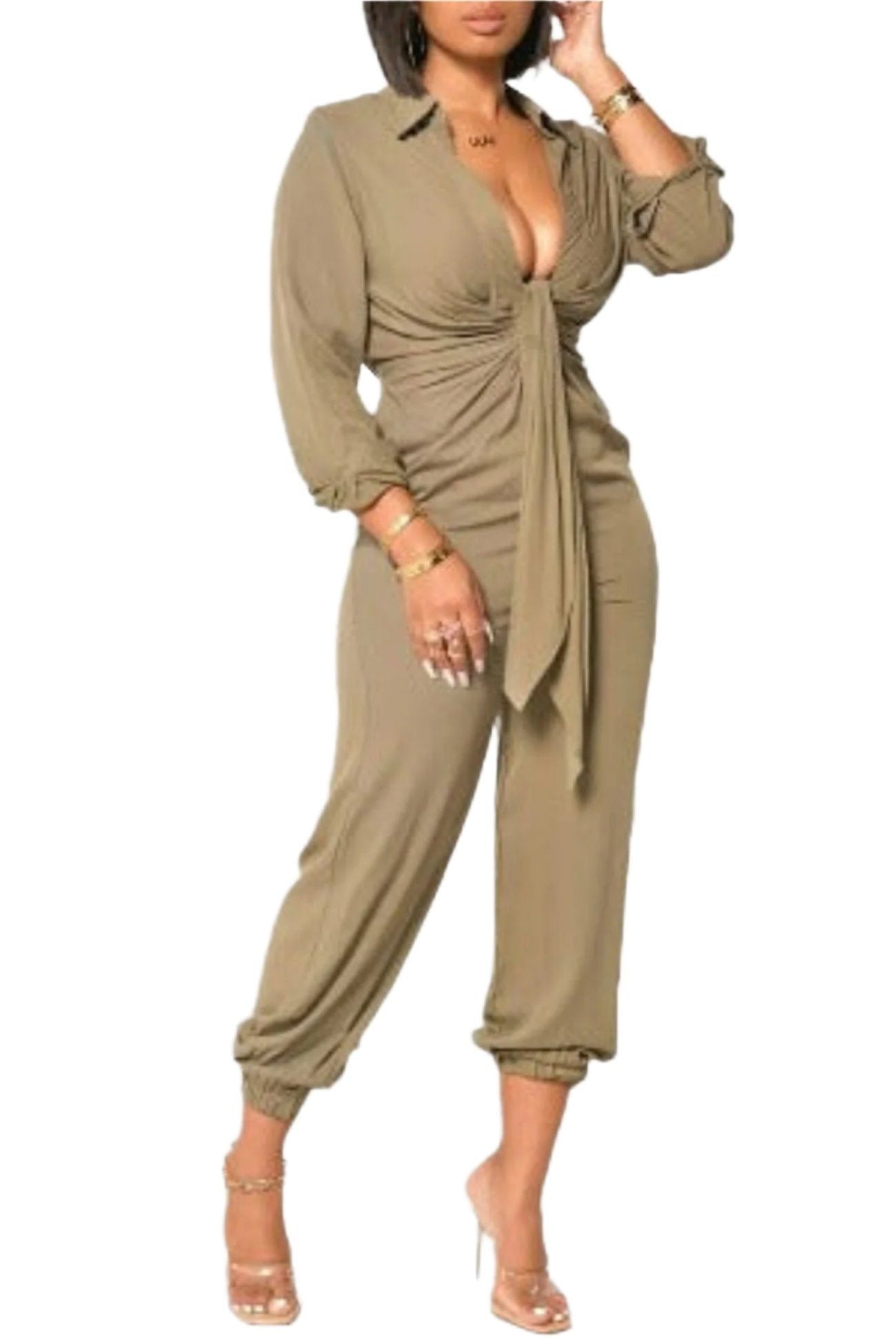 Jumpsuit with Elastic on Ankle