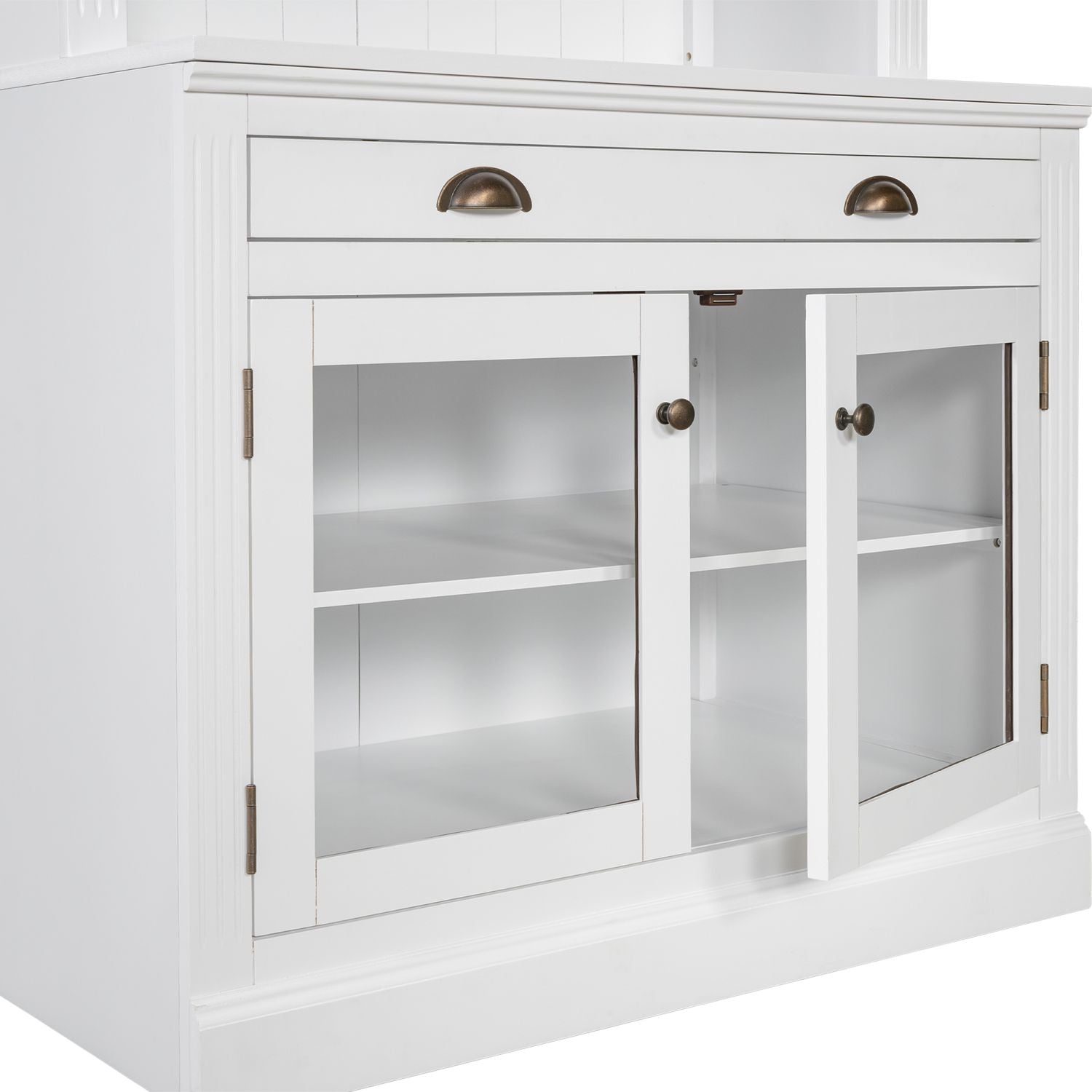 83.4"Tall Bookshelf with LED Lighting, Modern Bookcase with 2 Glass Doors and 1 Drawer,Storage Bookcase with Open Shelves for Living Room,Home Office,White